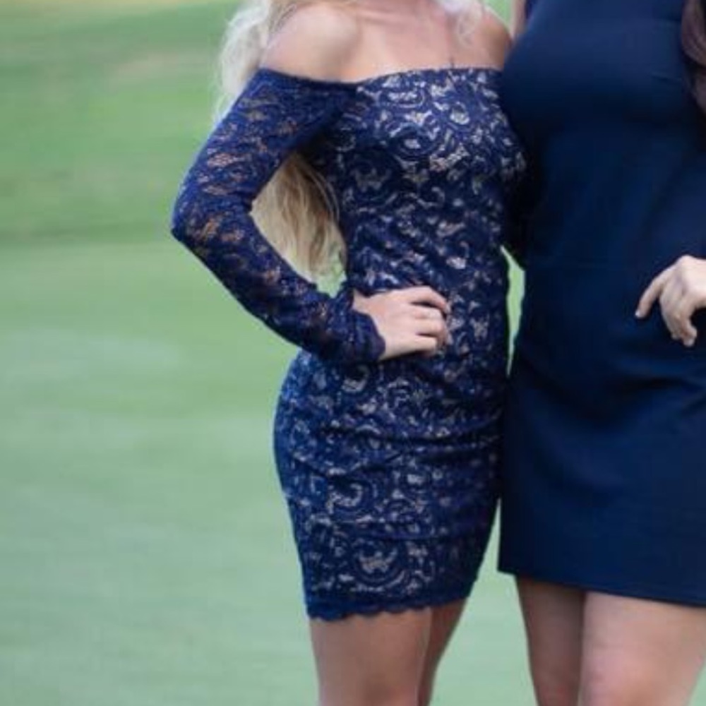 Blue strapless homecoming / cocktail dress